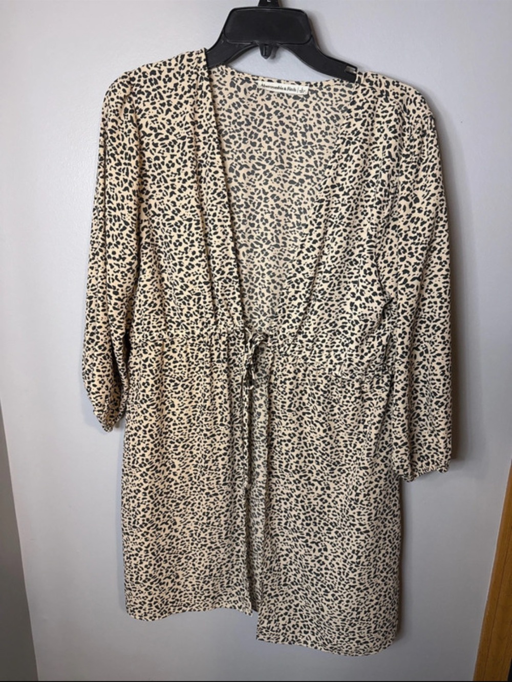 Abercrombie & Fitch Beige and Black Leopard-Print Coverup